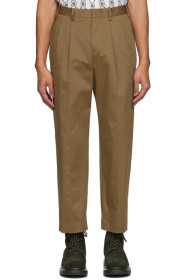 Neil Barrett - Beige Gabardine Pleated Trousers