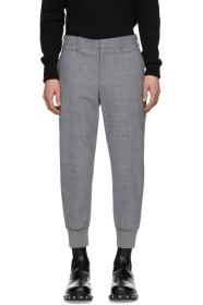Neil Barrett - Grey Wool Cuffed Trousers
