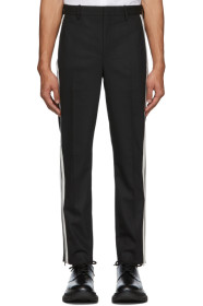 Neil Barrett - Black & White Wool Piping Trousers