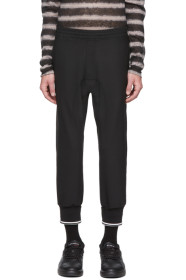 Neil Barrett - Black Wool Double Cuff Cropped Trousers