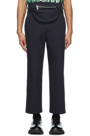 Neil Barrett - Navy Gabardine Bum Bag Tube Trousers