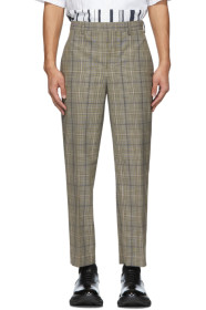 Neil Barrett - Beige & Black Check Suiting Trousers