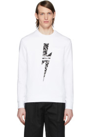 Neil Barrett - White Graffiti Thunder Sweatshirt
