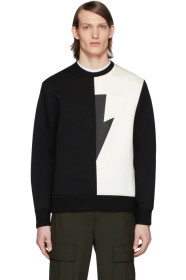 Neil Barrett - Black & White Thunderbolt Sweatshirt
