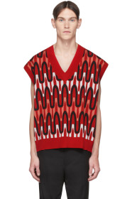 Neil Barrett - Veste rayée rouge Scribble