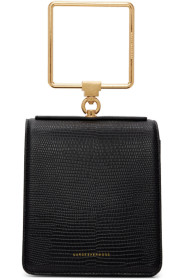 Marge Sherwood - Black Lizard Pump Handle Bag