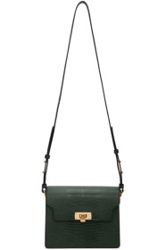 Marge Sherwood - Sac embossé façon lézard vert Vintage Brick