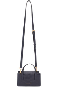 Marge Sherwood - Sac embossé façon lézard bleu marine Mini Grandma