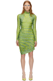 Maisie Wilen - Green & Yellow Turtleneck Dress