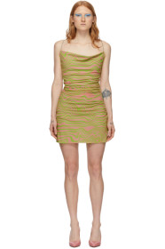 Maisie Wilen - Pink & Green Mesh Slip Dress