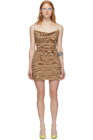Maisie Wilen - Brown & Beige Mesh Slip Dress