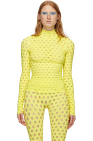 Maisie Wilen - Yellow Perforated Turtleneck