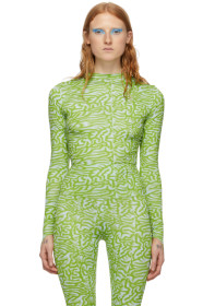Maisie Wilen - Blue & Green Patterned Turtleneck