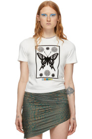 Maisie Wilen - White Flocked T-Shirt