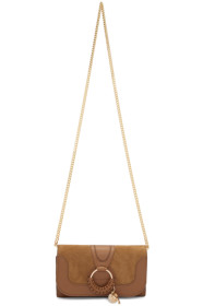See by Chloé - Sac portefeuille à chaîne brun Hana
