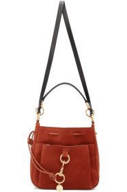See by Chloé - Sac seau en suède rouge Large Tony