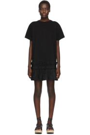See by Chloé - Black Pleated Hem T-Shirt Dress