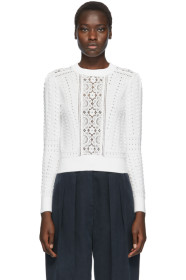 See by Chloé - White Lace Fitted Sweater