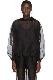 Arch The - Black Sheer Silk Hoodie