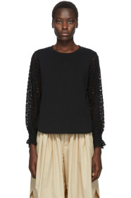 See by Chloé - Black Lace Sleeve T-Shirt