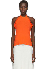 See by Chloé - Orange Ruffle Halter Tank Top