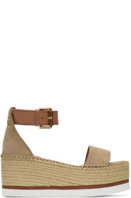 See by Chloé - Beige Glyn Platform Espadrilles
