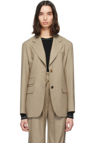 Andersson Bell - Beige Wool Cinch Waist Blazer