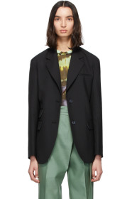 Andersson Bell - Black Wool Cinch Waist Blazer