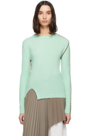 Andersson Bell - Green Wool Blanket Stitched Sweater