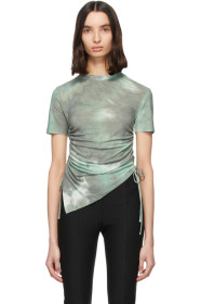 Andersson Bell - Khaki Tie-Dye Cindy Asymmetric T-Shirt