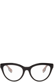 Burberry - Black Acetate Monogram Cat-Eye Glasses