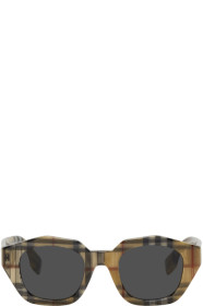 Burberry - Multicolor Vintage Check Geometric Frame Sunglasses