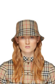 Burberry - Beige Check Bucket Hat