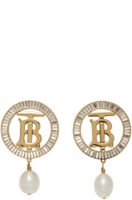 Burberry - Gold TB Pearl Earrings
