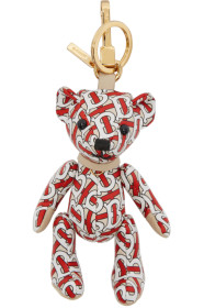 Burberry - Red Leather Monogram Thomas Keychain