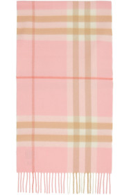 Burberry - ピンク カシミア ジャイアント チェック マフラー