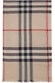 Burberry - ベージュガーゼ ジャイアント チェック スカーフ