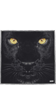 Burberry - Black Silk Small Panther Print Scarf