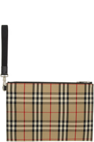 Burberry - Beige Flat Check Pouch