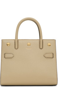 Burberry - Beige Mini Two-Handle Title Bag