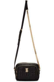 Burberry - Sac caméra en cuir d'agneau noir Small