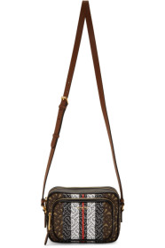 Burberry - Sac caméra brun E-Canvas Monogram Small