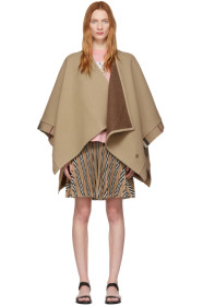 Burberry - Beige Cashmere Check Cape