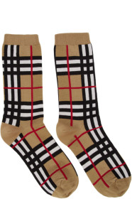 Burberry - Beige Check Classic Socks