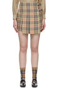 Burberry - Beige Wool Vintage Check Kilt