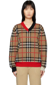 Burberry - Beige Duggan V-Neck Sweater