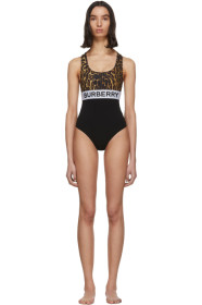 Burberry - Black Logo One-Piece Swimsuit