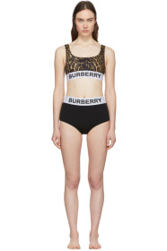 Burberry - Black & Brown Leopard Sporty Bikini