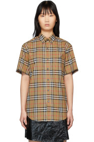 Burberry - Beige Check Jameson Short Sleeve Shirt
