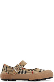 Burberry - Beige Elstead Mary Jane Ballerina Flats